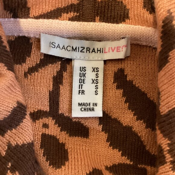 XXS & XS Floral Jacquard Cascade Front Cardigan -CLOVE  NEW ISAAC MIZRAHI LIVE! - Picture 2 of 11